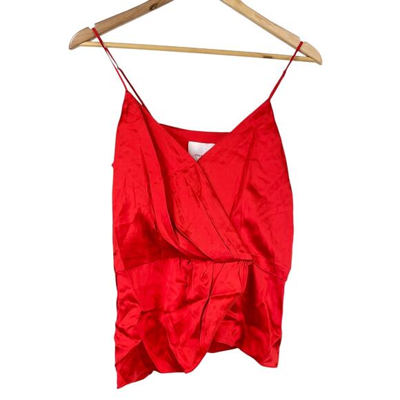 Cinq à Sept NWT Mirin Silk Top Chili Pepper Red Tank Blouse V-Neck Size XS - Picture 3 of 13